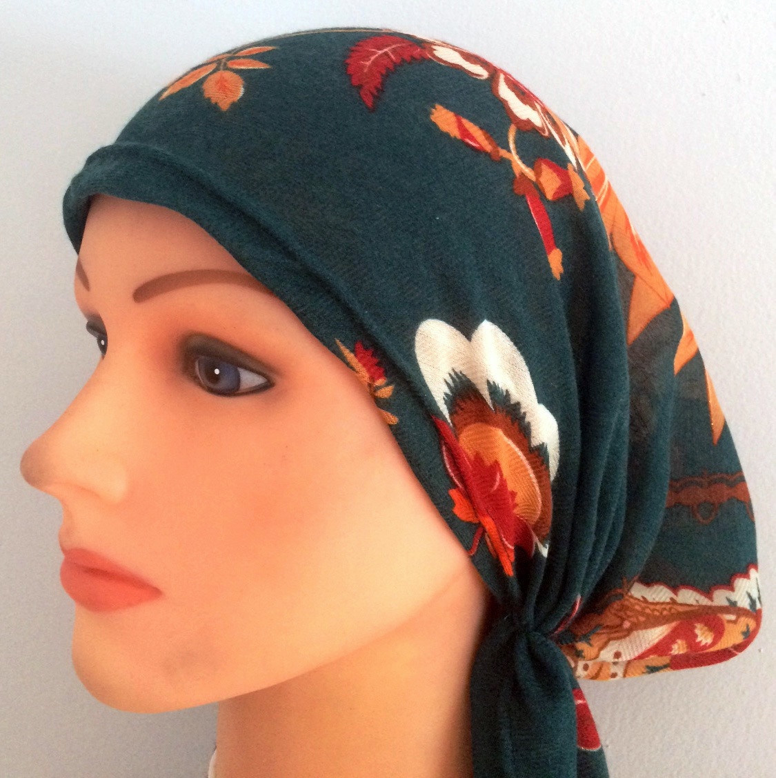 Hunter green pretied tichel