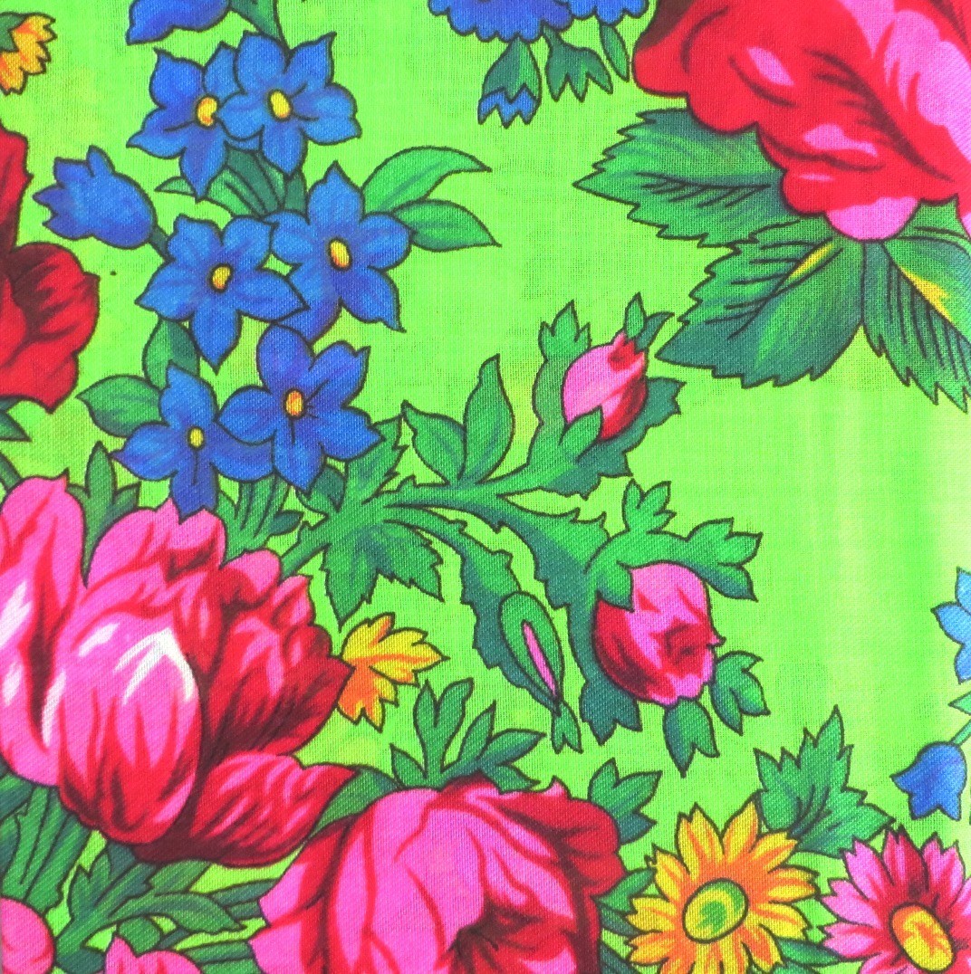 Bright fluorescent green vintage tichel