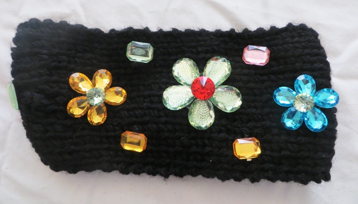 Black jeweled head wrap