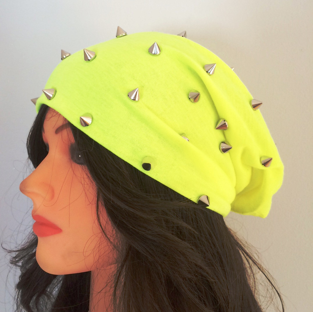 Yellow summer spiky beanie