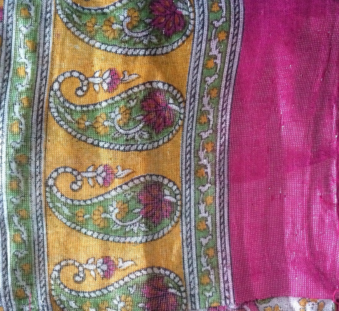 Deep pink shimmer headscarve tichel