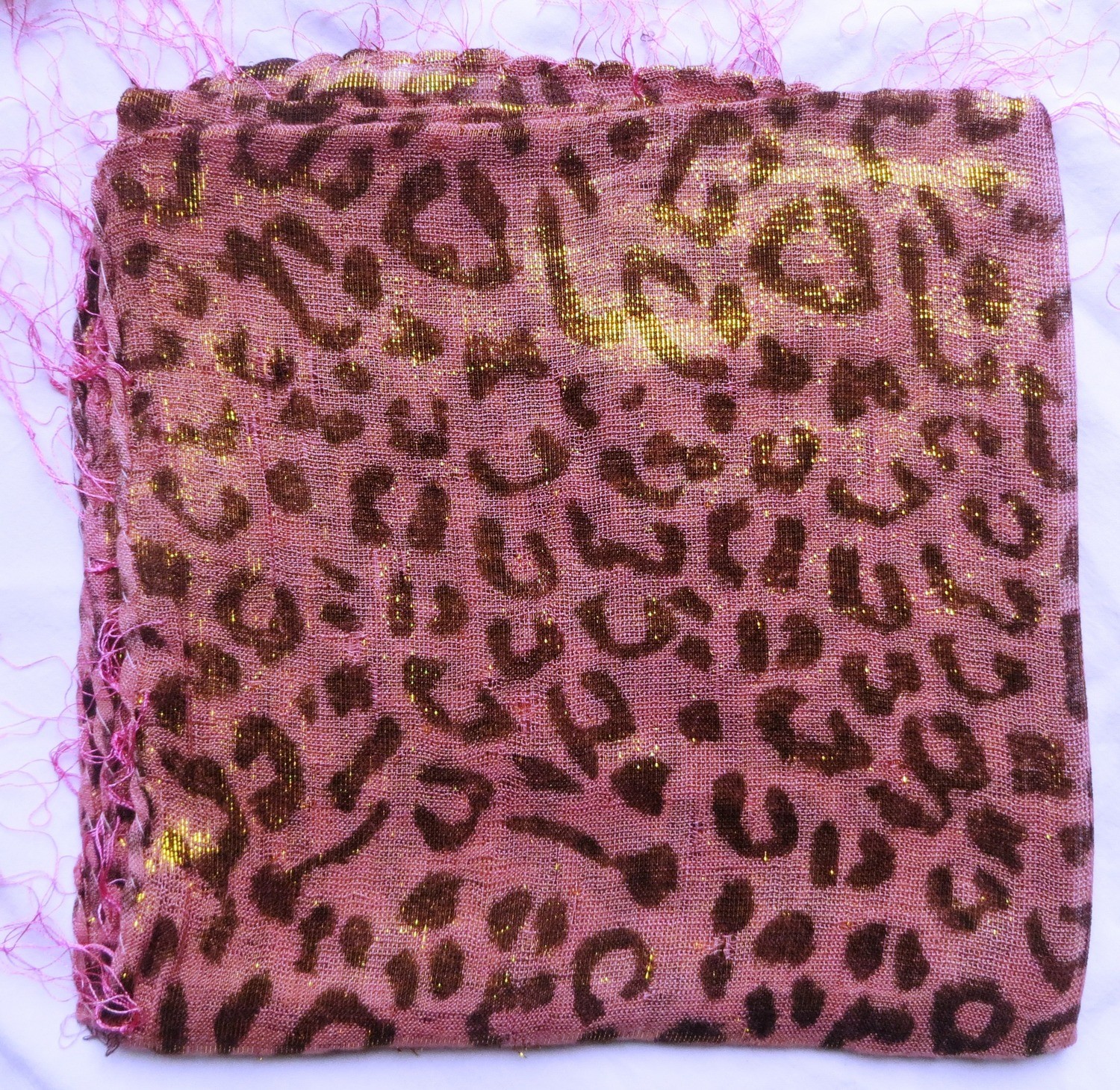 Peachy animal print shimmer tichel