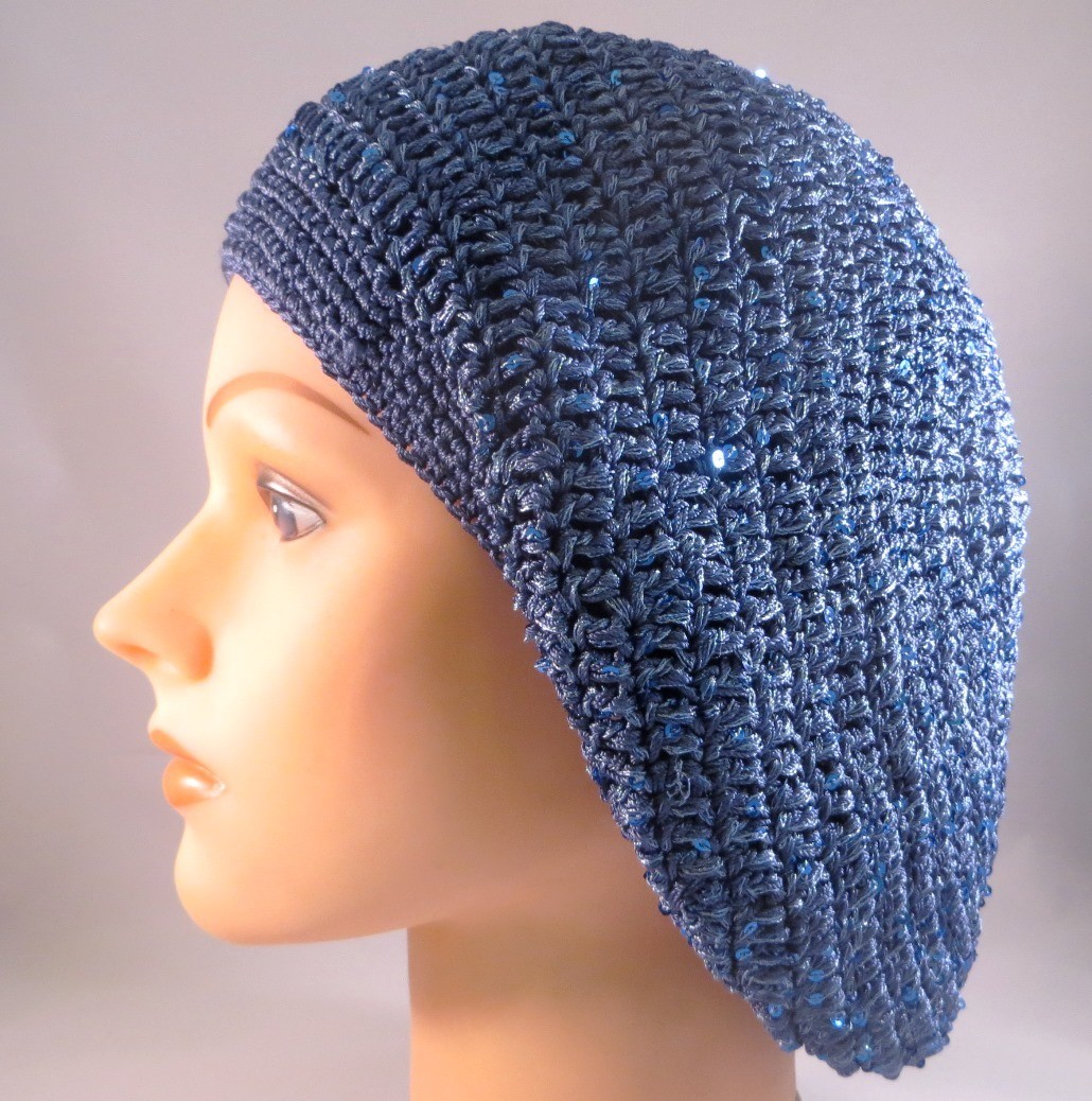 Denim blue mini sequins snood