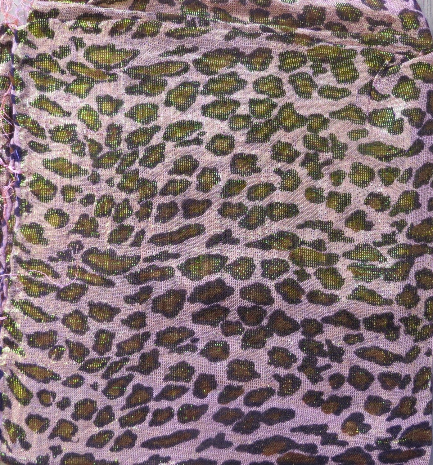 Peachy pink animal print shimmering tichel