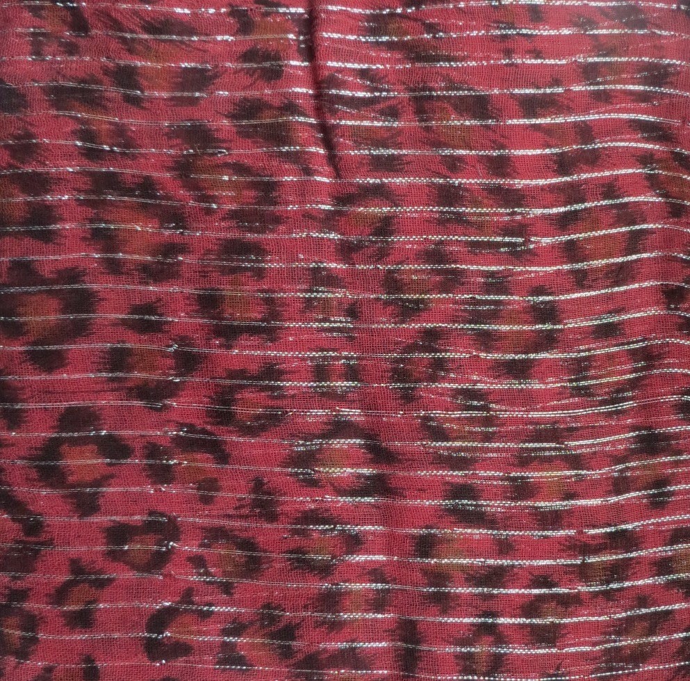 Dark raspberry animal print tichel