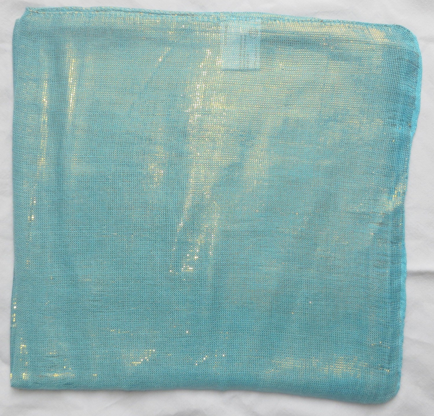Beach blue solid color shimmering tichel