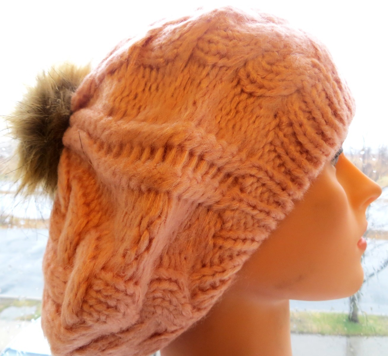 Strawberries &#39;n&#39; cream pom pom beanie beret