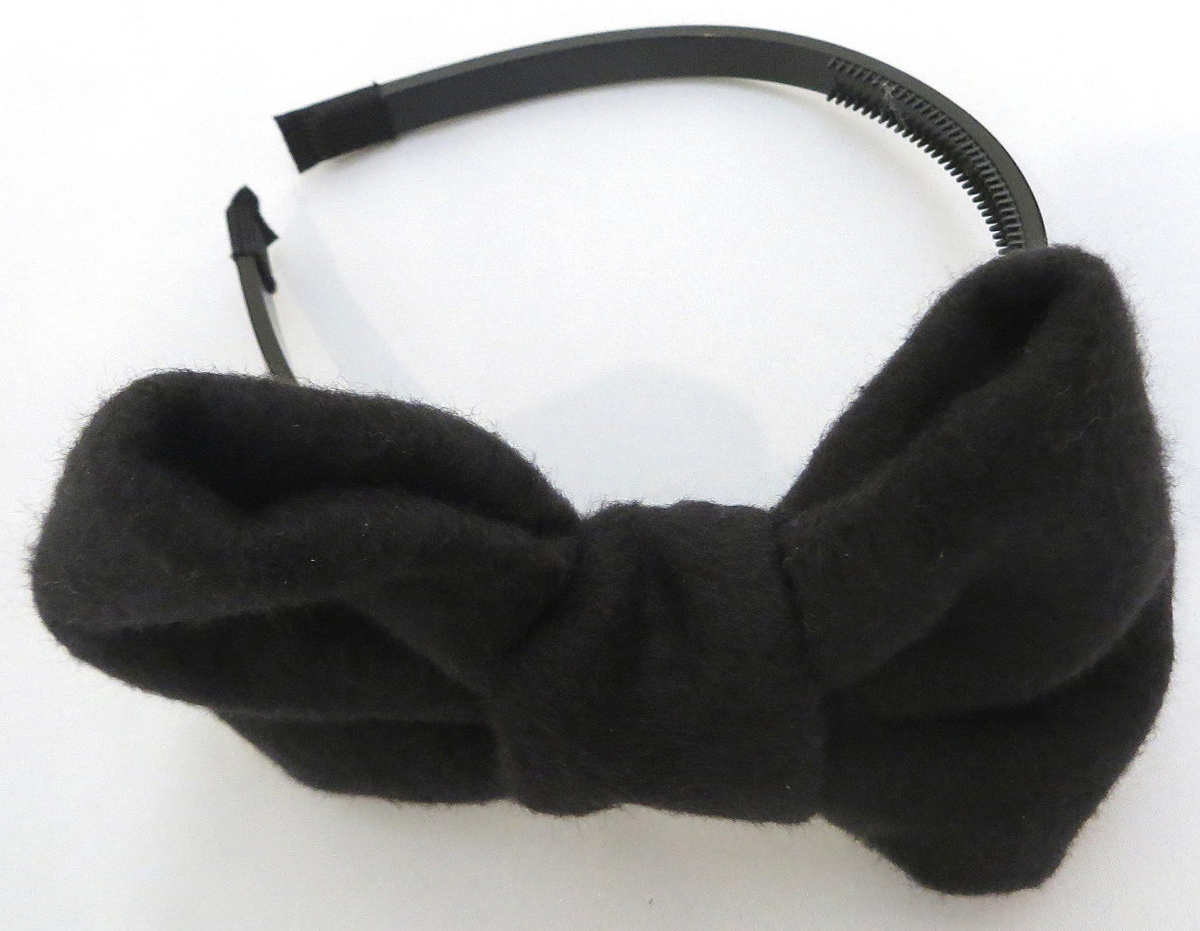 Furry large bow headband black color