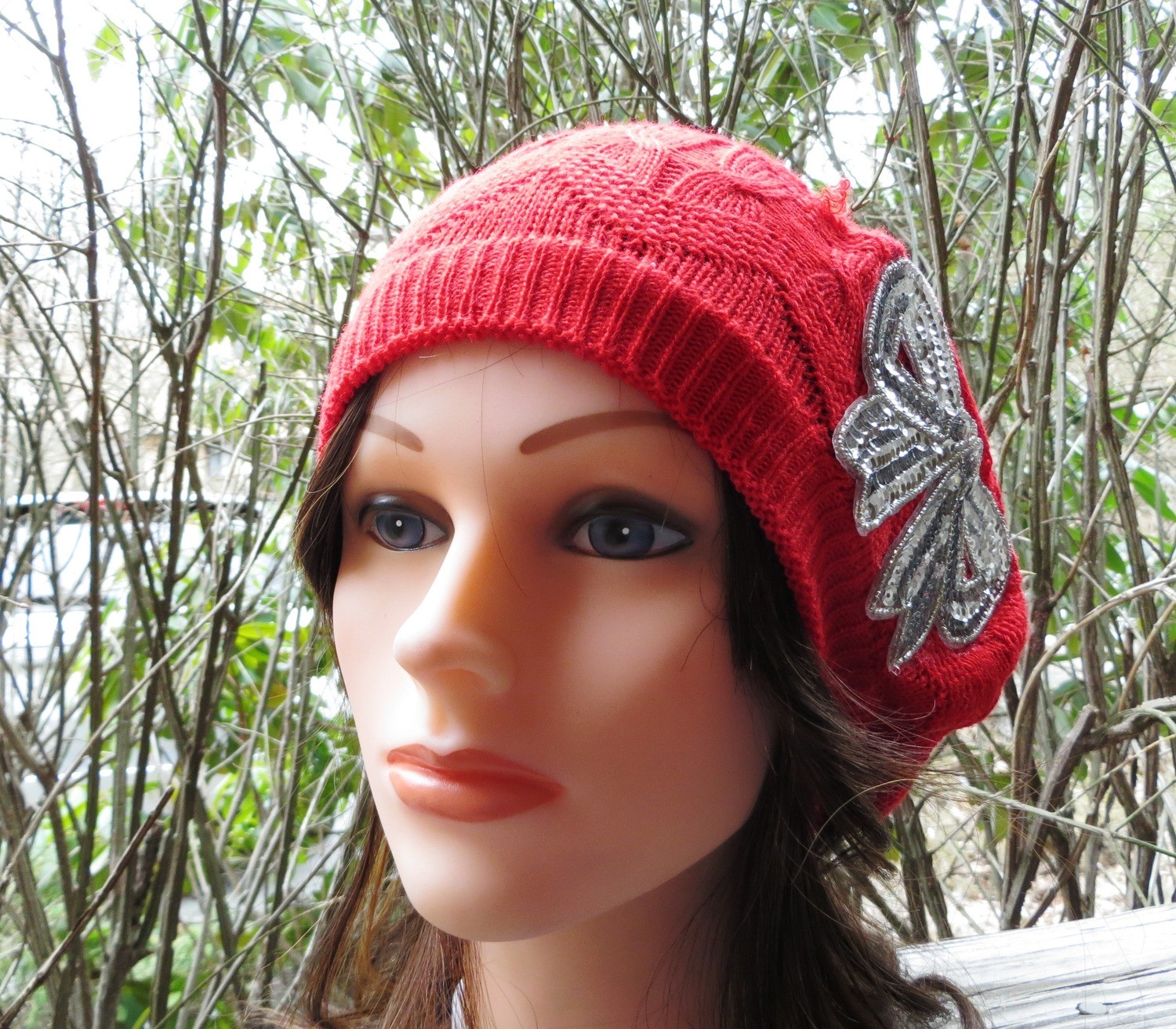 Red summer style beret