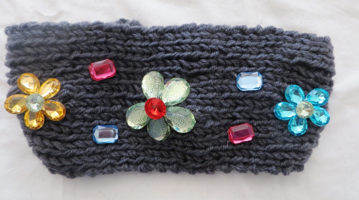 Gray jeweled head wrap