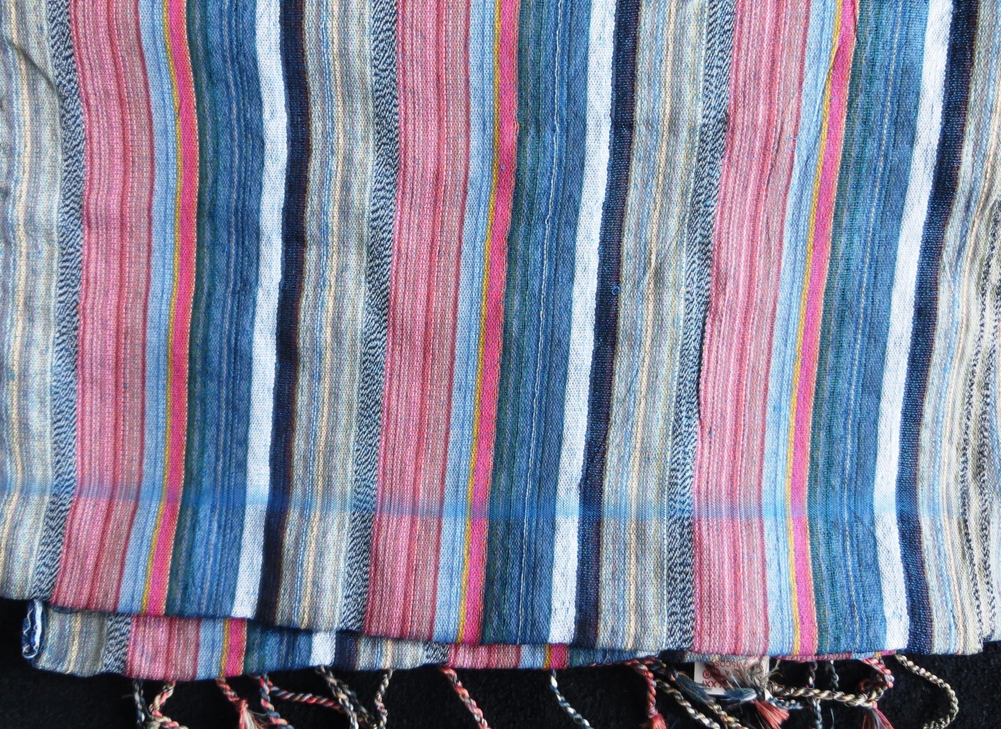 Blue stripes pattern rectangle tichel
