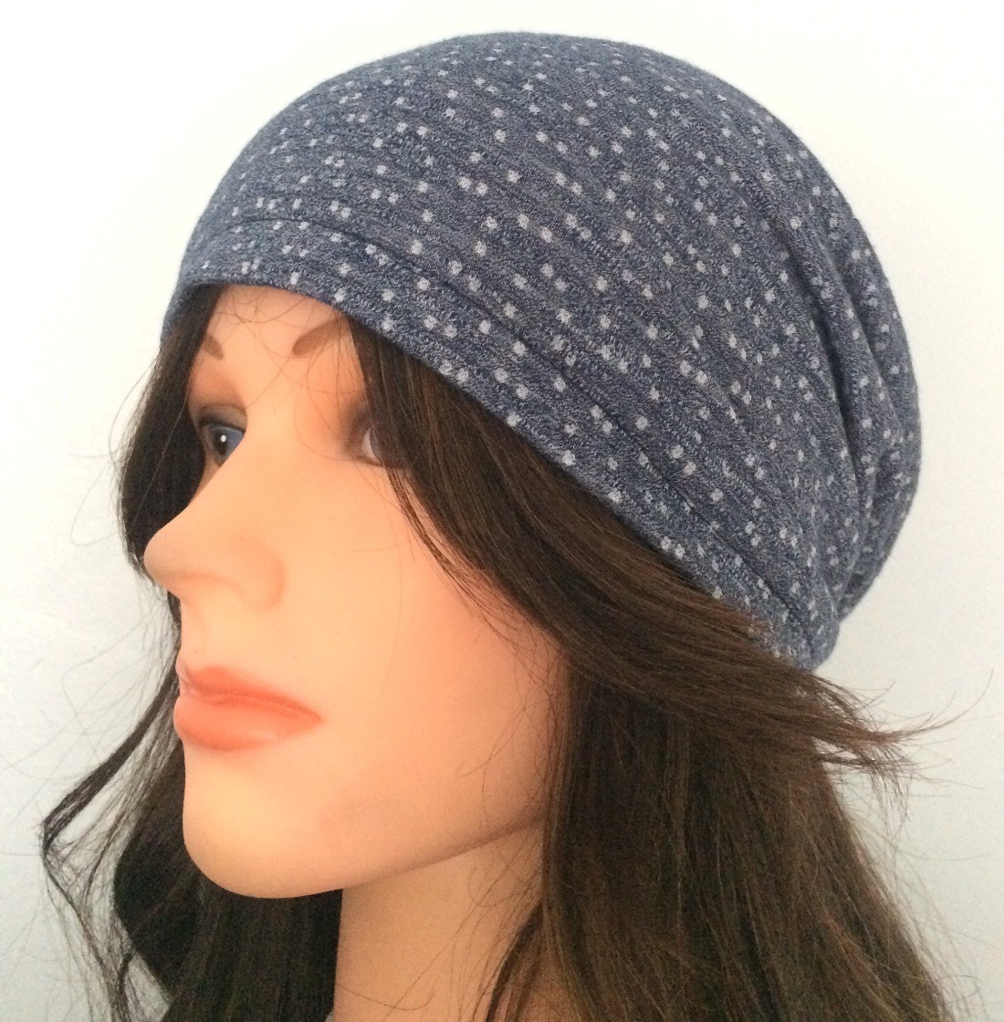 Medium blue dotted pattern summer slouchy