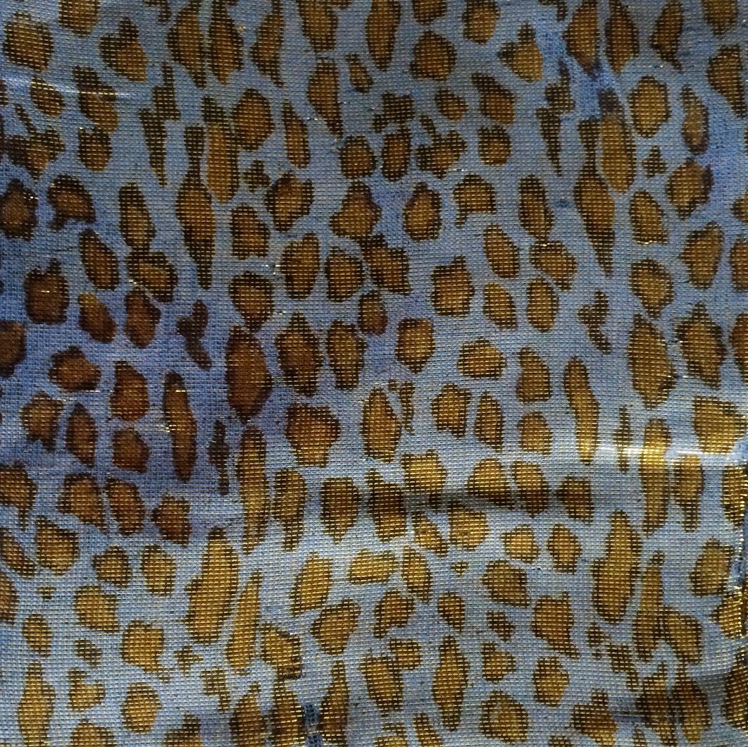 Blue shimmering animal print tichel
