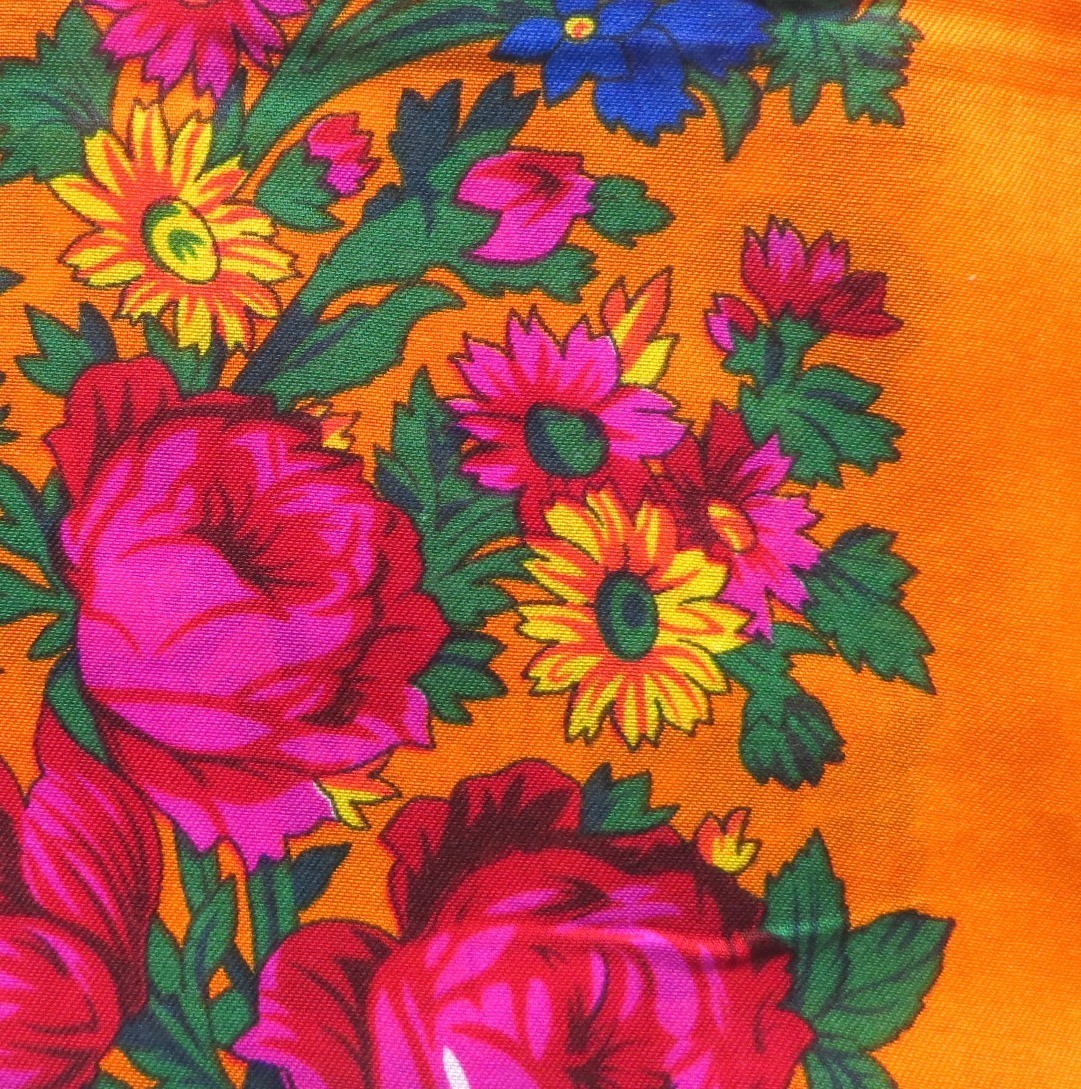 Bright orange vintage tichel