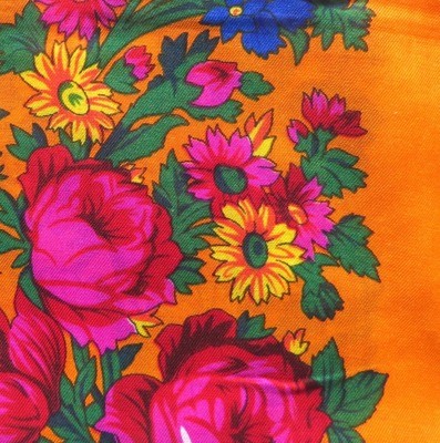 Bright orange vintage tichel