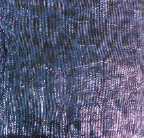 Dark blue shimmering animal print tichel