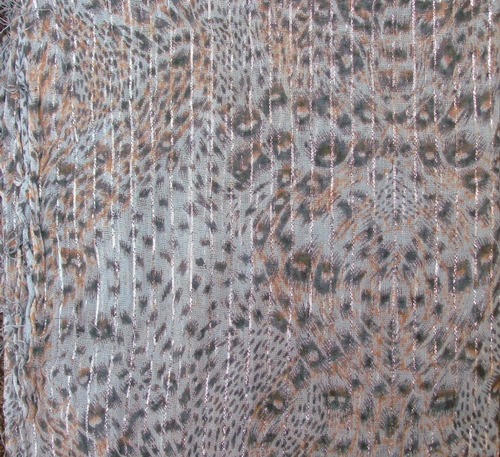 Blue With Orange Hints animal print tichel