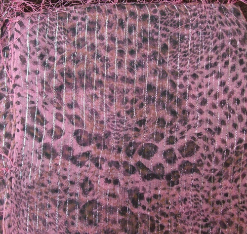 Pink with a hint of orange animal print tichel