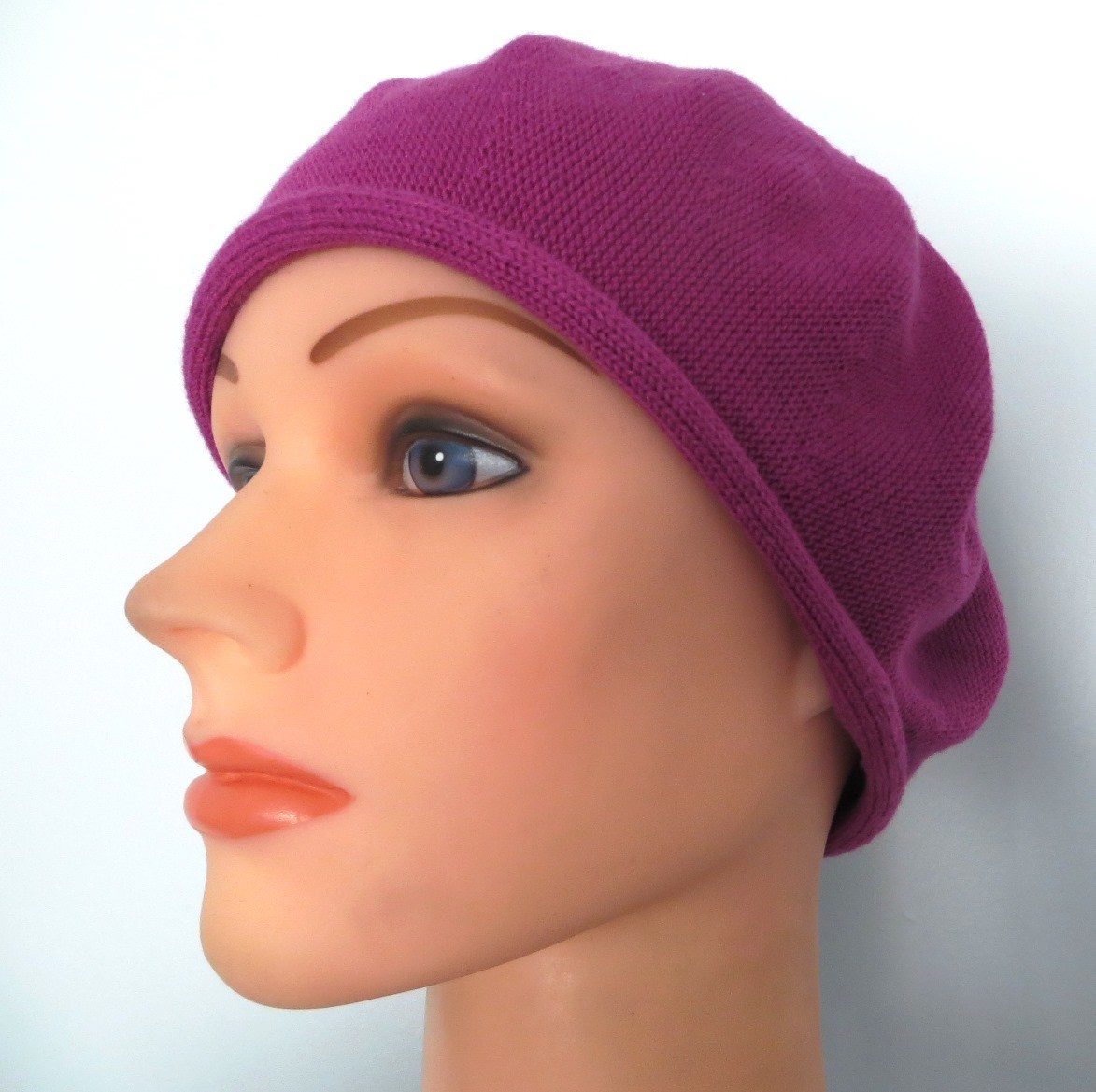 Cotton beret fuchsia