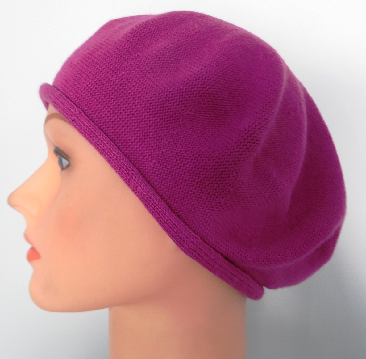 Cotton beret fuchsia