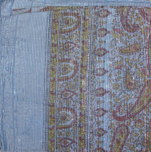 Blue thin line fancy cotton tichel