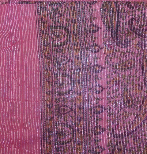 Light red thin line fancy cotton tichel
