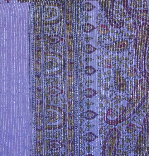 Purple thin line fancy cotton tichel