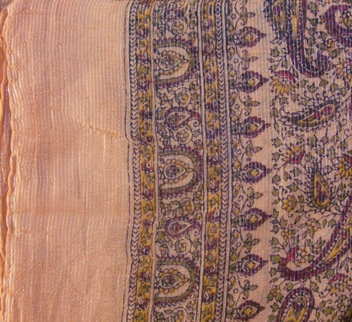 lighter orange thin line fancy cotton tichel