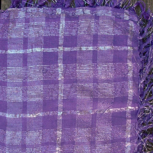 Purple plaid tichel