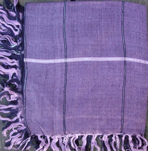 Purple big squares plaid tichel