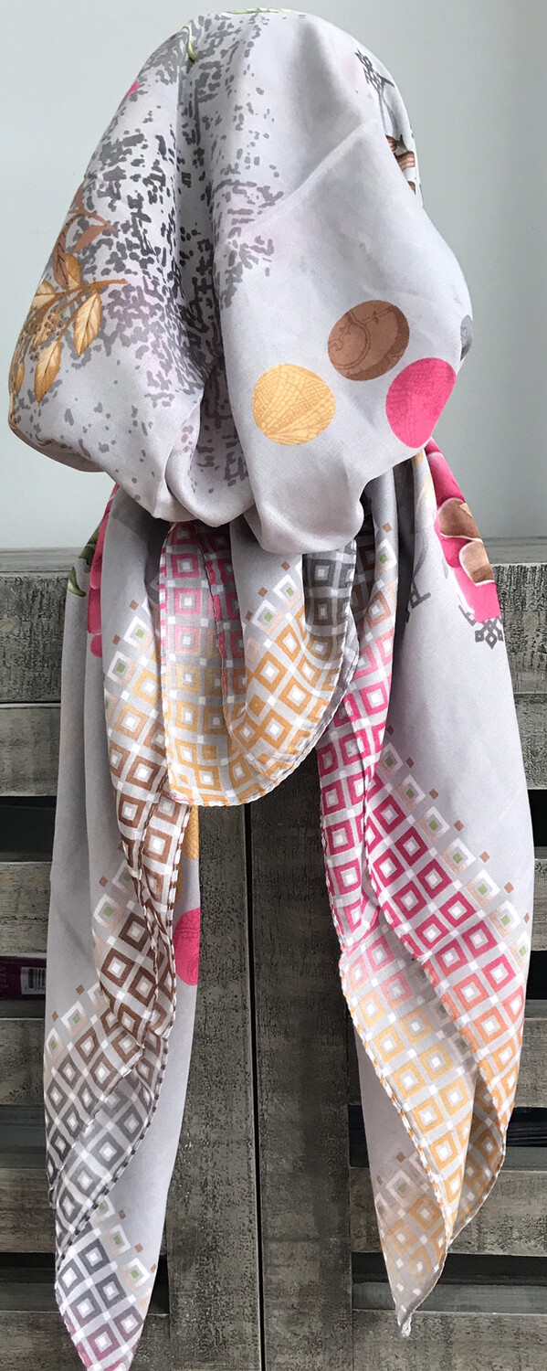 Light gray pretied Turkish Tichel