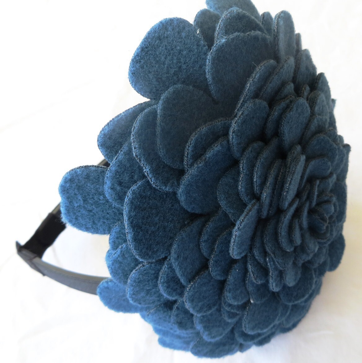 Teal large felt flower headband