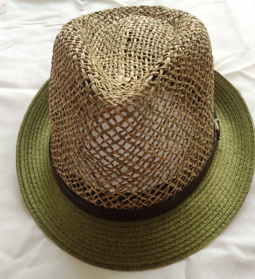 Olive green summer fedora