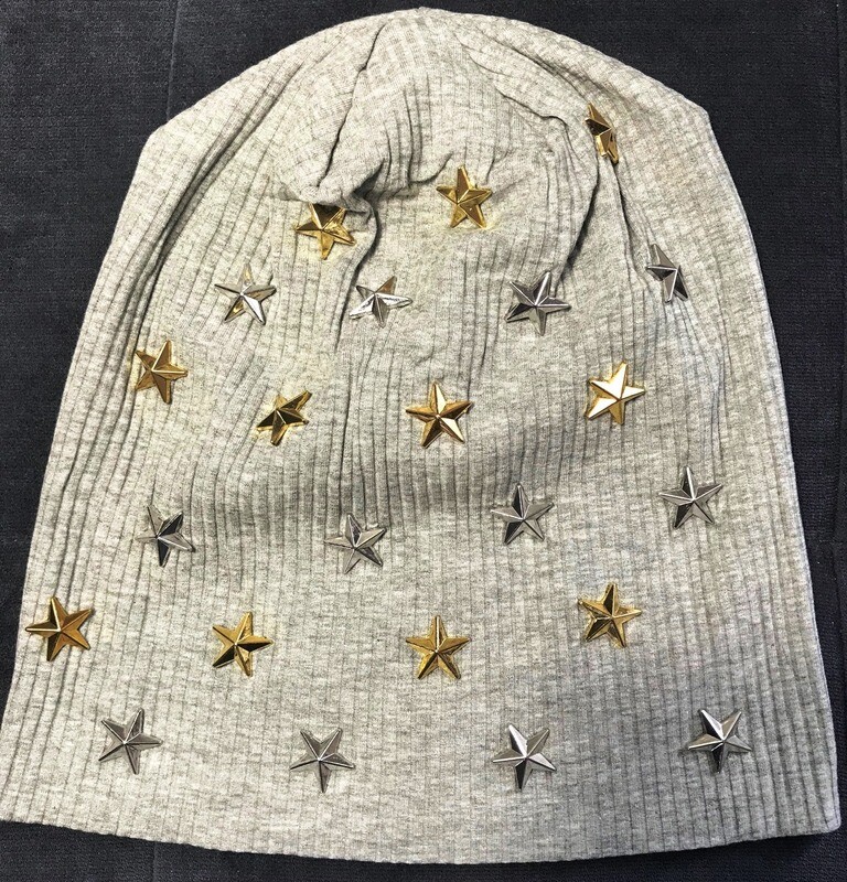 Ribbed light gray "Your'e the Star" Beanies
