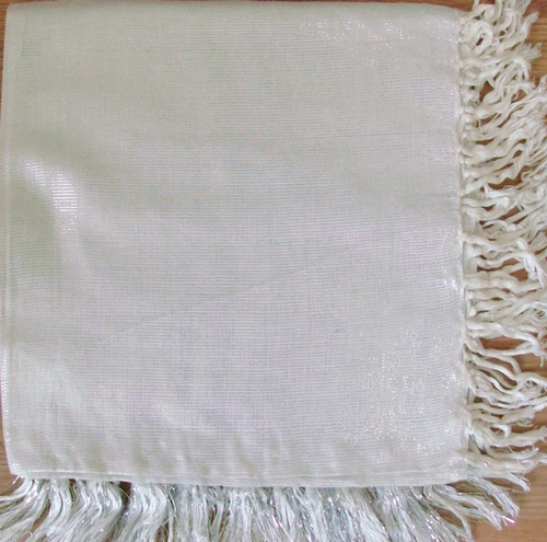White solid shimmering tichel