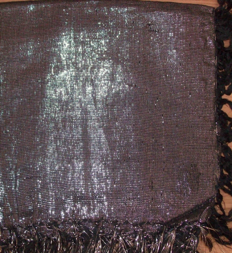 Black solid shimmering tichel