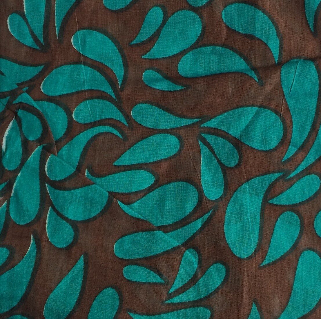Brown torquoise green tear drop patterned tichel