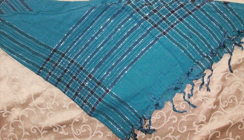 More green triangular tichel bandana