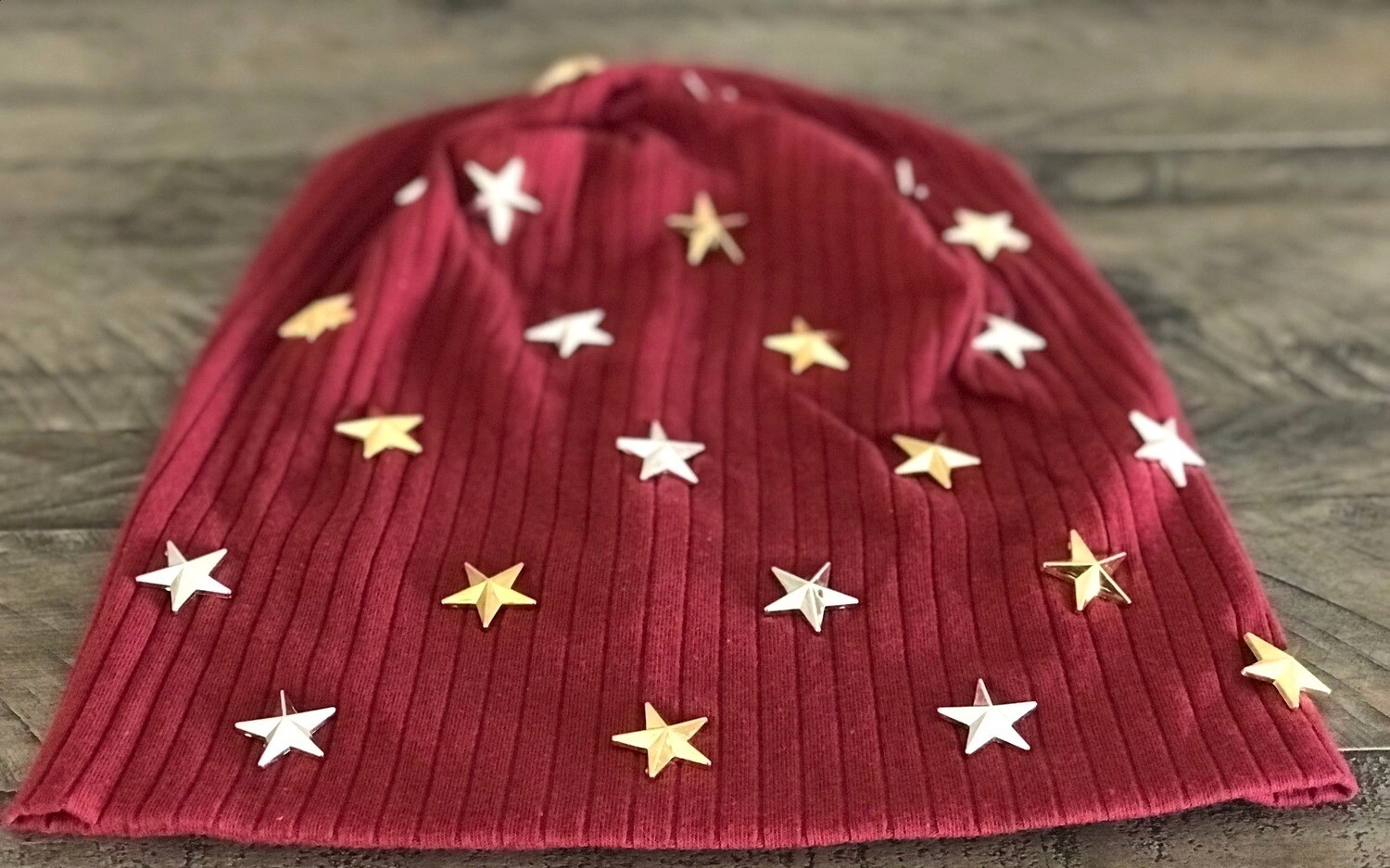 Maroon  wide ribbed &quot;Your&#39;e the Star&quot; Beanies