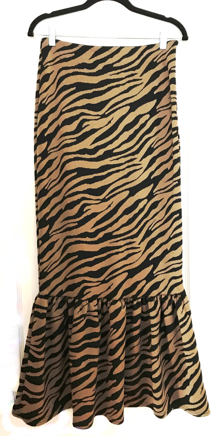 Long animal print skirt