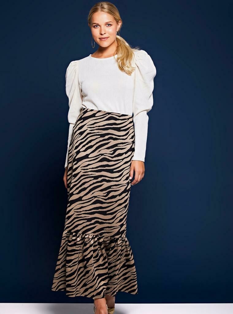 Long animal print skirt