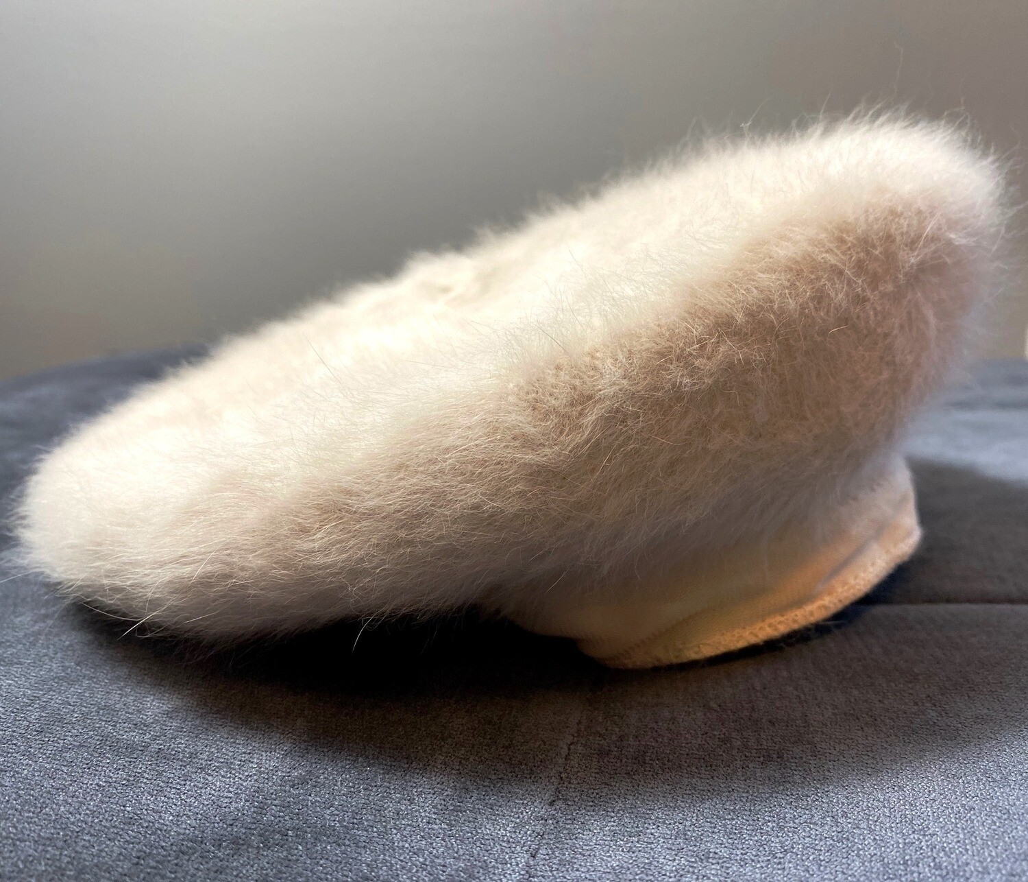 Tan luxurious fur beret