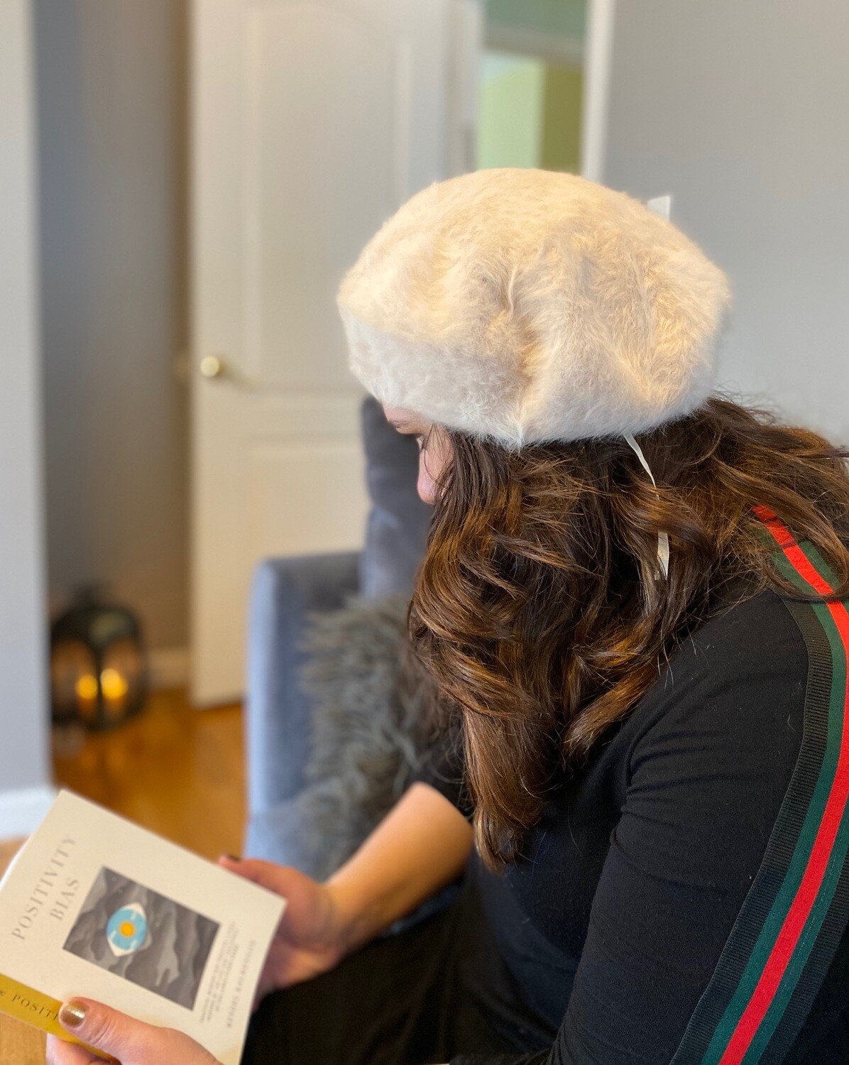 Tan luxurious fur beret