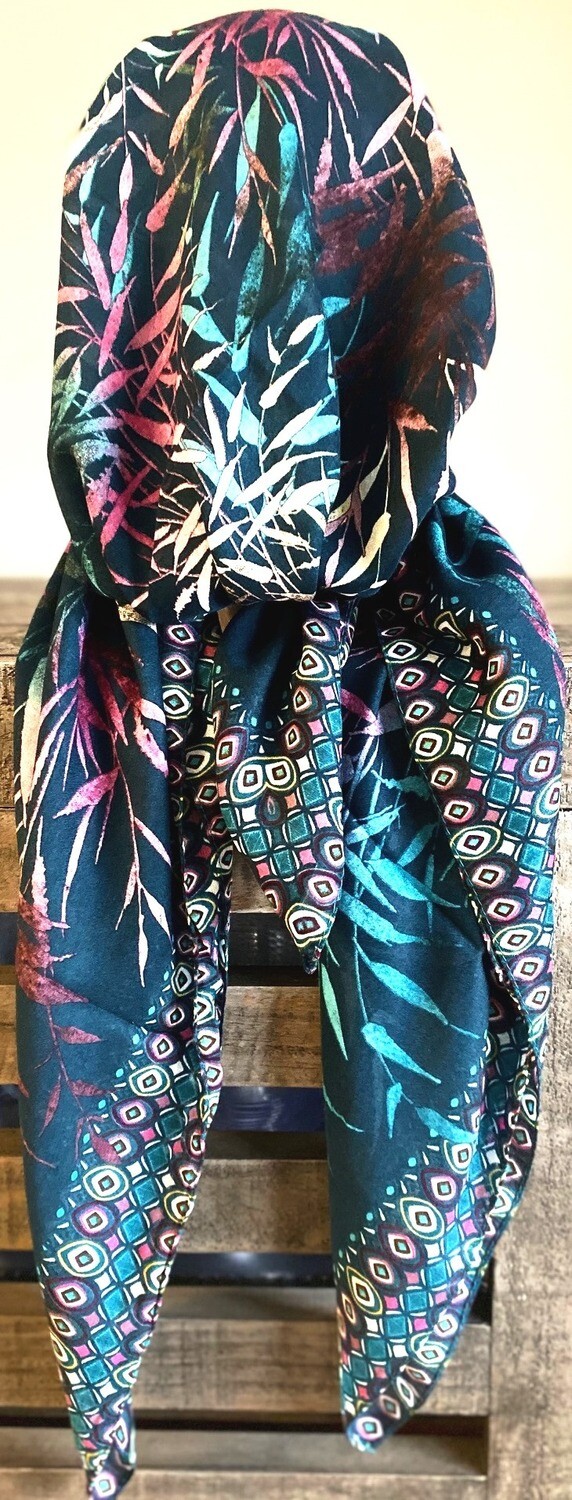 Teal n more pretied Turkish Tichel