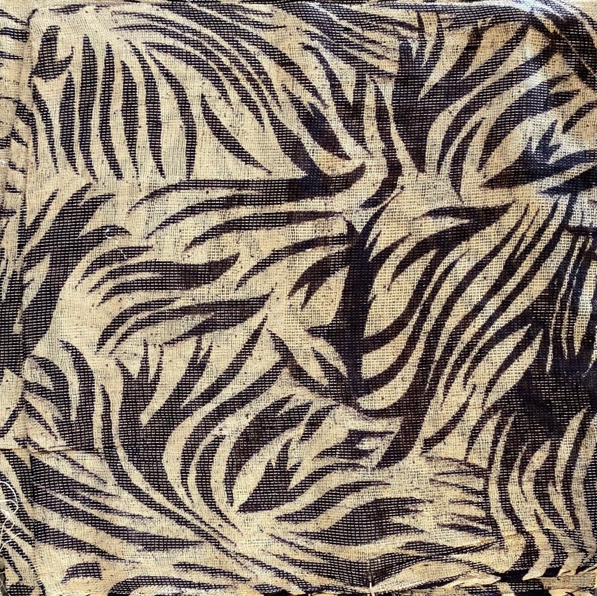 Off white background tiger print  tichel