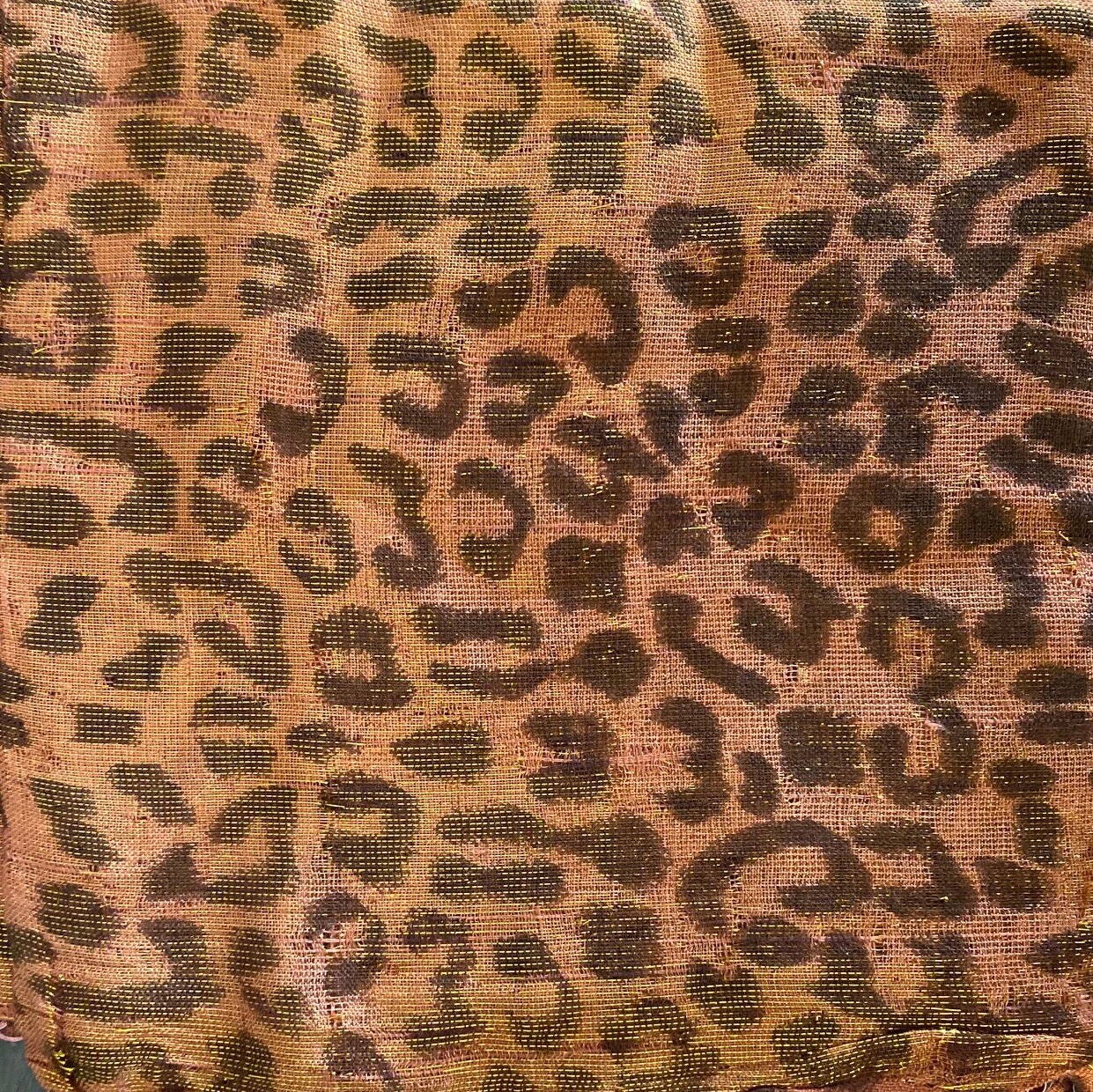 Deep peachy/orangy Animal print  tichel