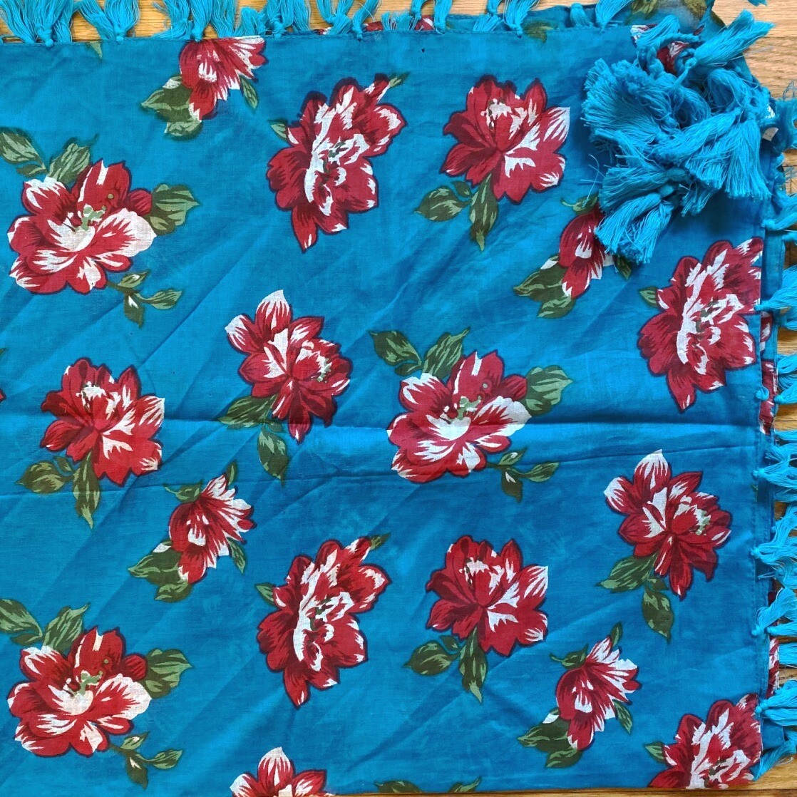 Blue extra fancy tichel