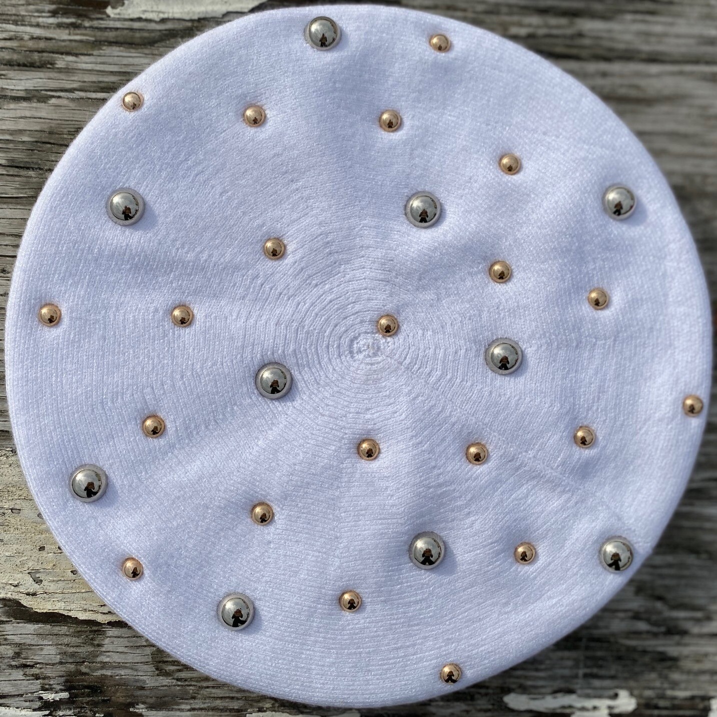 White glam beret