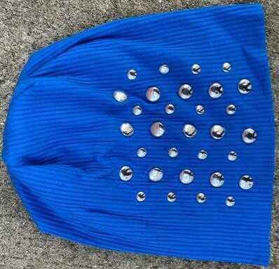 Ribbed beanies w/flat metal (Click to choose colors)