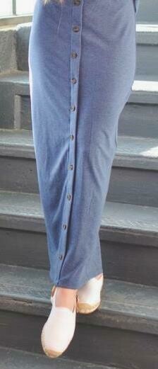 Long skirt w/button front detail